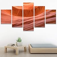 SIGNWIN 5 Panel Canvas Wall Art Modern Art Landscape Modern Multicolor Photography Relax/Calm Rocky for Home Decorations Ready to Hang - 60