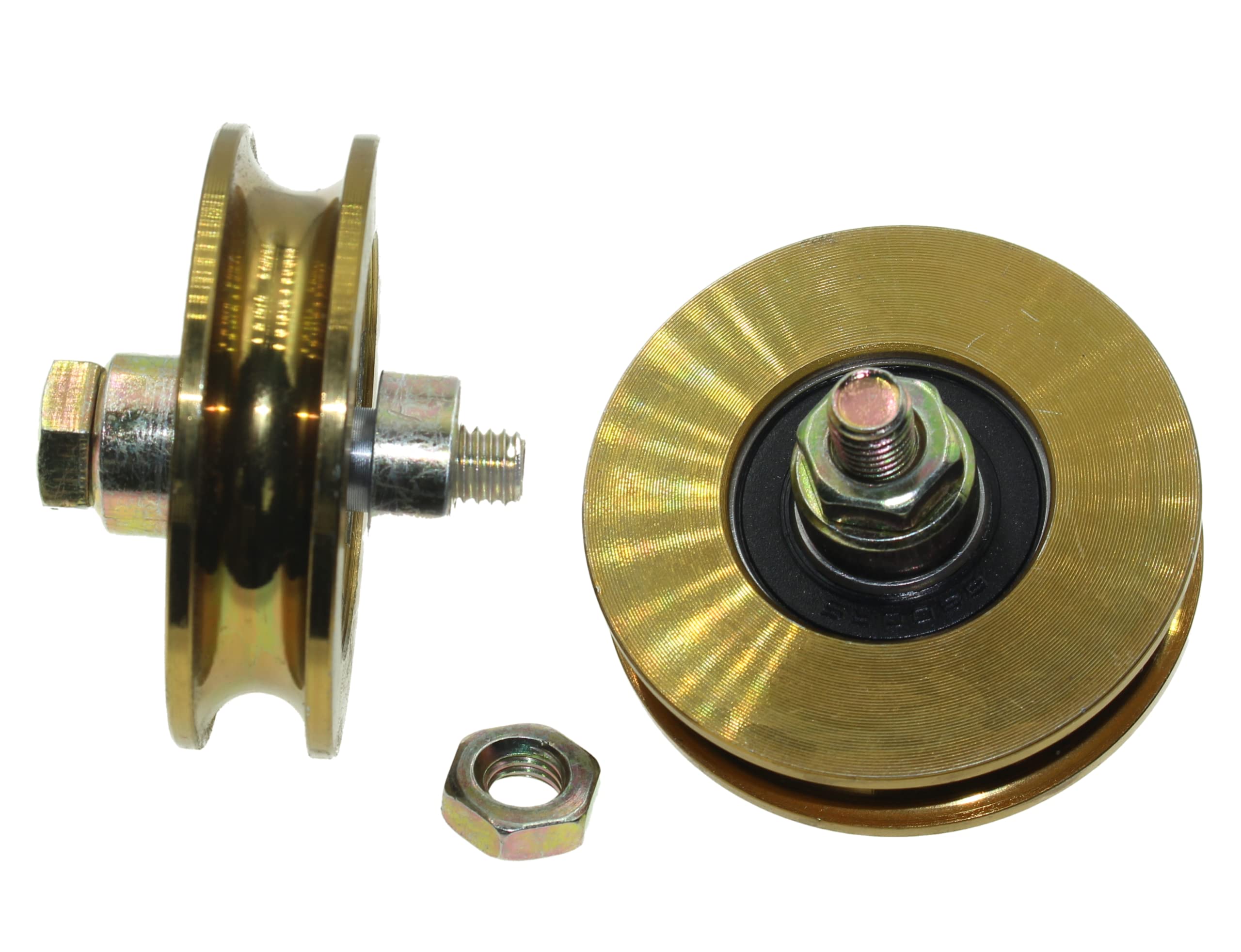Set of 2 Sliding Gate Wheels 59 mm Diameter Grooved Steel Made in the EU (10 mm Groove - 10 mm Bearing)