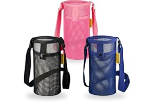 MZTUE Water Bottle Holder with Strap, Premium Water Bottle Carrier with Strap Easy Clean, Light Water Bottle Carrier Bag, Water Bottle Holder with Pocket for Hiking, Walking, Travel
