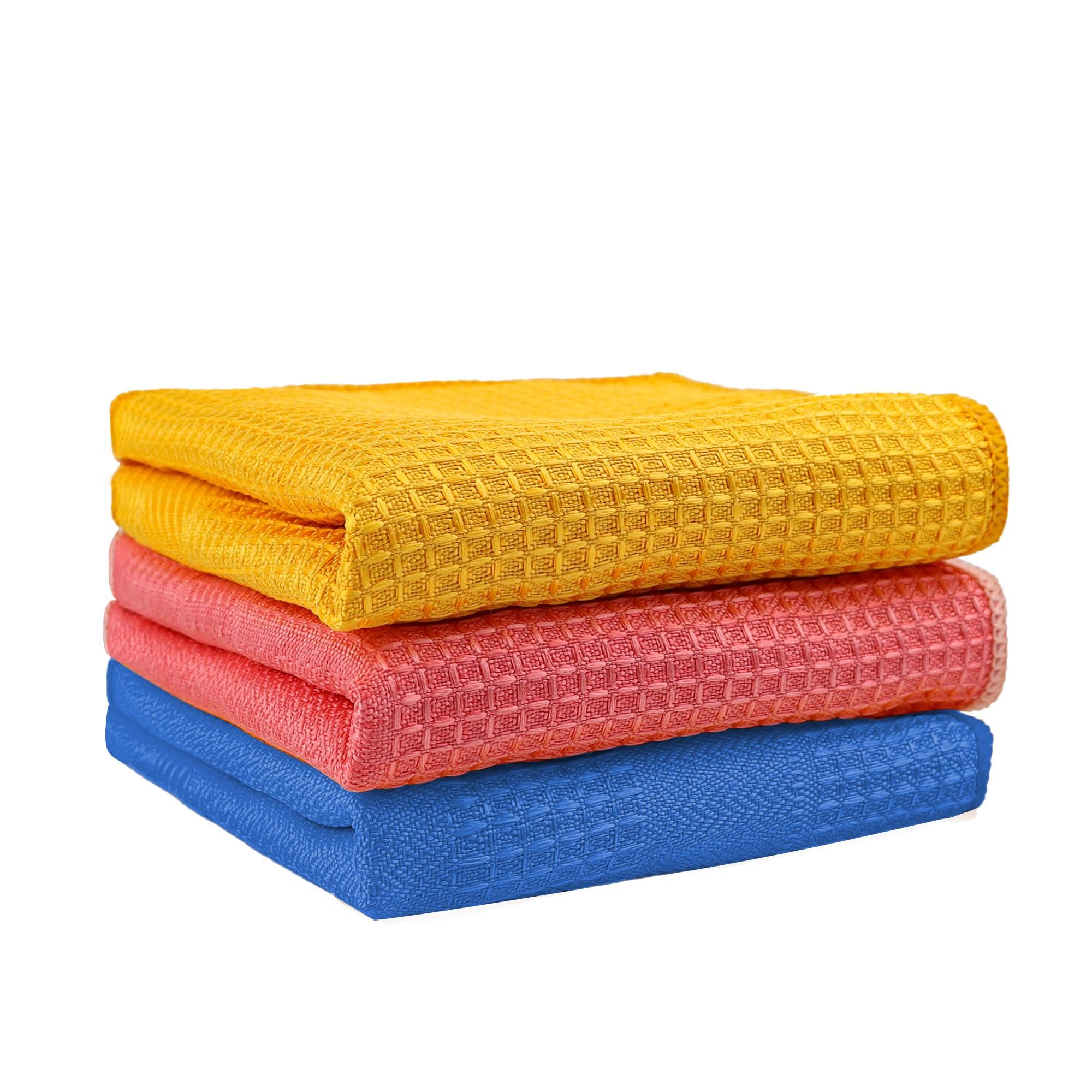 Photo 1 of 10 Pcs Waffle Weave Microfiber Towel, Microfiber Cleaning Cloth Dish Towels Reusable Kitchen Dish Cloth