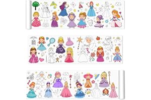 Nicime 118 * 11.8inch Cute Princess Coloring Roll, DIY Drawing Roll for Kid, Children Painting Paper for Classroom Home Wall Supplies Favor