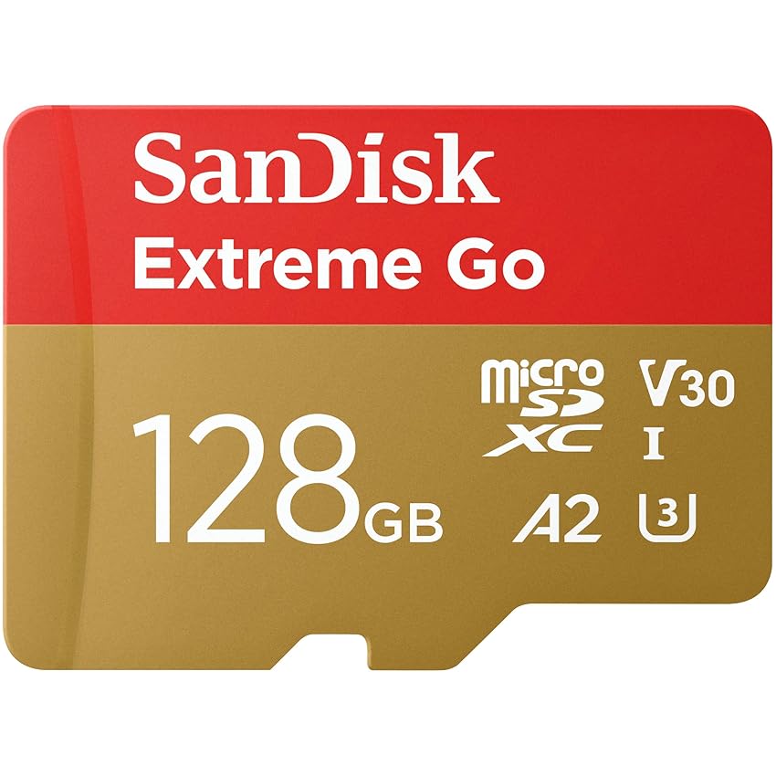 SanDisk 128GB Extreme Go scheda microSDXC + adattatore SD (per smartphones e Tablet Android)