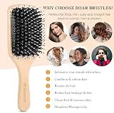 Sosoon Boar Bristle Hair Brush Set with Travel Mini Brush Gift Box Red view 2