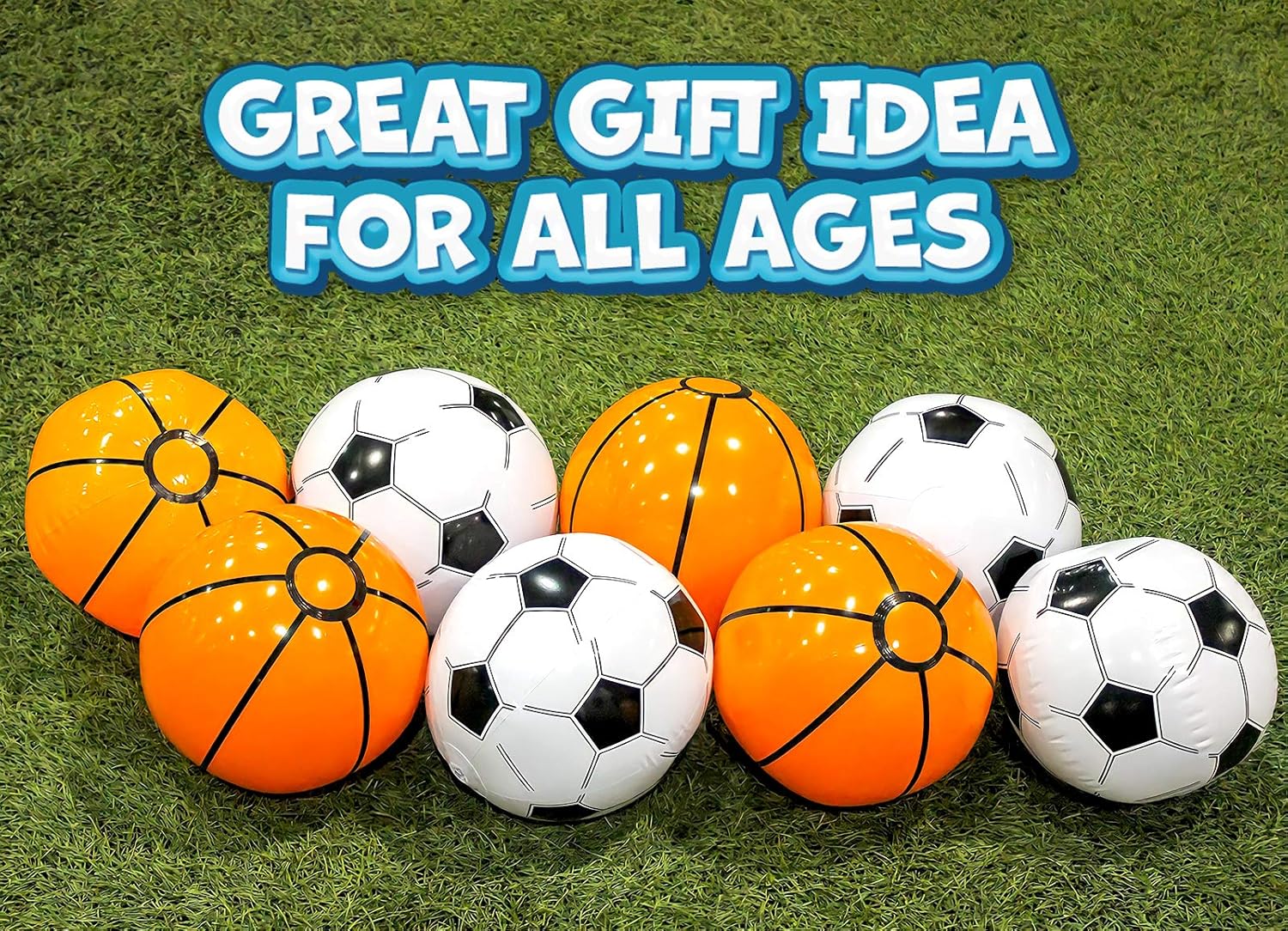 Beach Balls for Kids in Bulk: Best 8 Pack Soccer Ball & Basketball Beach Ball for Pool. Easy Blow Up Inflatable Beachball. Fun Water Toys & Kid Boys & Girls Party Favor Birthday Parties Outdoor Games: Sports & Outdoors