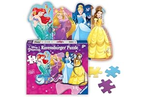 Ravensburger - Disney Pretty Princesses - 24 Piece Jigsaw Floor Puzzle - Belle, Cinderella, Ariel and Rapunzel in Bold, Bright Colors - Premium Quality - Ideal Gift - Screen-Free Fun - Children Age 3+