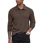 VOGSTART Men's Waffle Polo Stretch Textured Casual Loose fit Soft Collared Pullover (S-2XL)