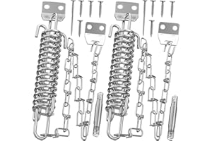 WINONLY Storm Door Chain Spring 2 Pack Prevent Storm Damage, Screen Door or Door Closer Protector Heavy Duty Storm Door Hardware, Zinc Plated Anti-Rust and Sturdy, Easy to Install and Suit for Most Doors