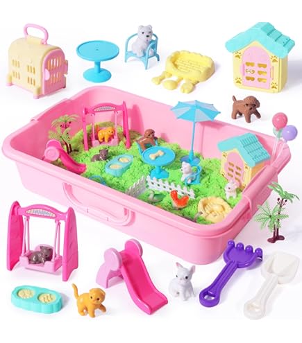 Sable Magique Enfant 3 Ans Thedttoy Kit Chantier Construction Sable Magique 2kg - Avec Grue, Véhicules, Moules - Jouet Sensoriel 3+ Ans - 45 Pièces Sand Sable Magique