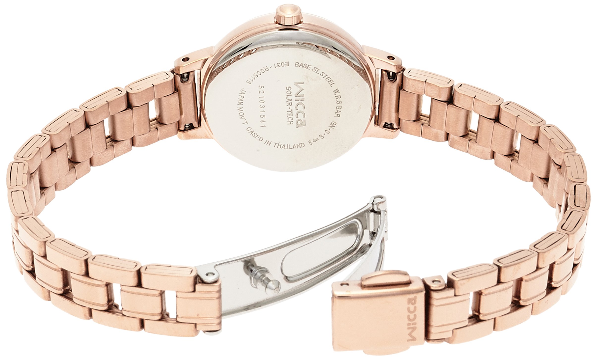 Citizen KH9-965-91 Wicca Solar Tech Wristwatch, Simple Cute Design, Women's, Dial Color - Pink Gold, watch