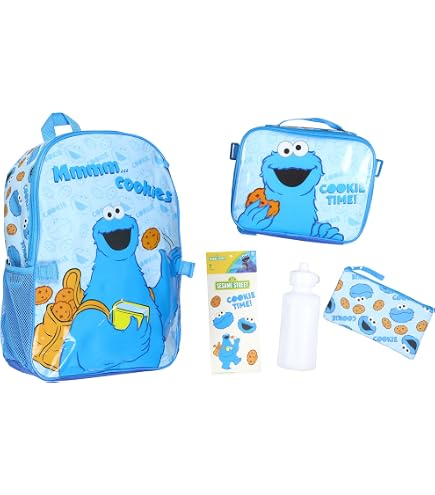 cookie monster on the run mini backpack INTIMO Sesame Street Plush Smile Face 12 Inch For Daily Use Mobile Tackle Station - this mini backpack doesnt Handmade Crossbody Bag for Everyday Use Color:Ombre Dot