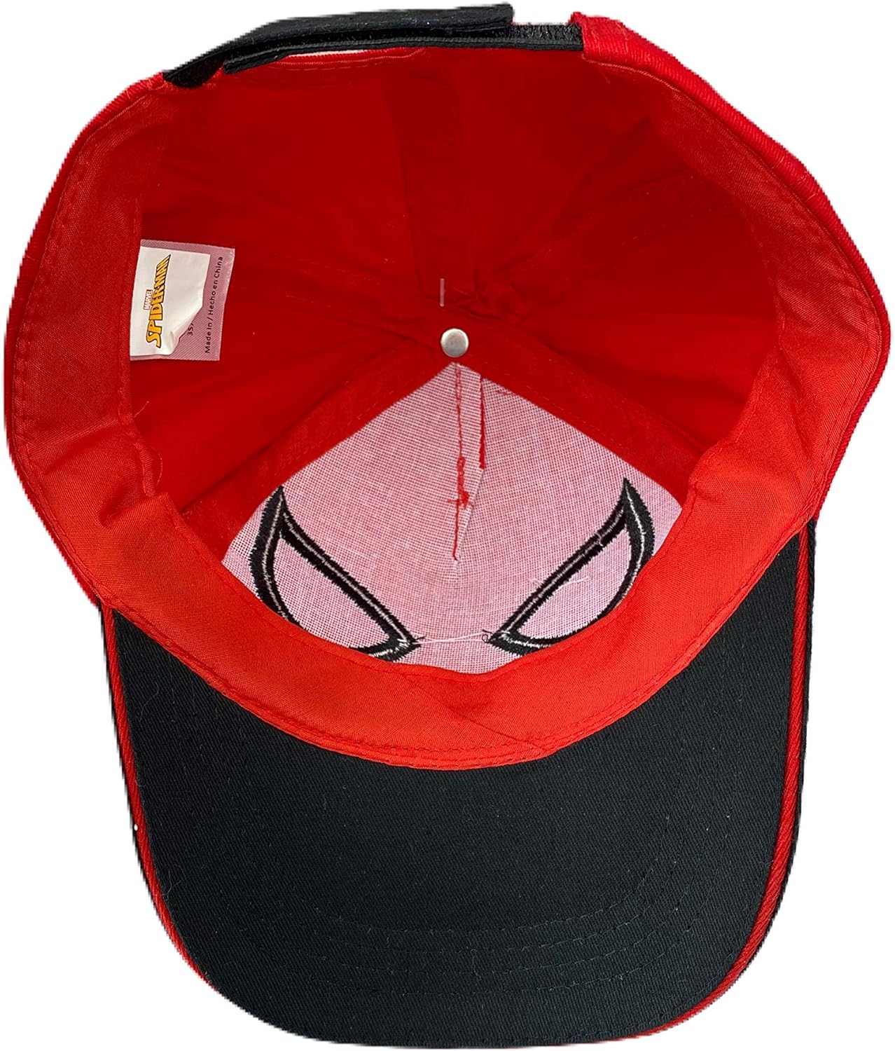 Marvel Spiderman Mask Face Eyes Baseball Cap Hat, Boys Ages 2-5, Red, Black: Clothing