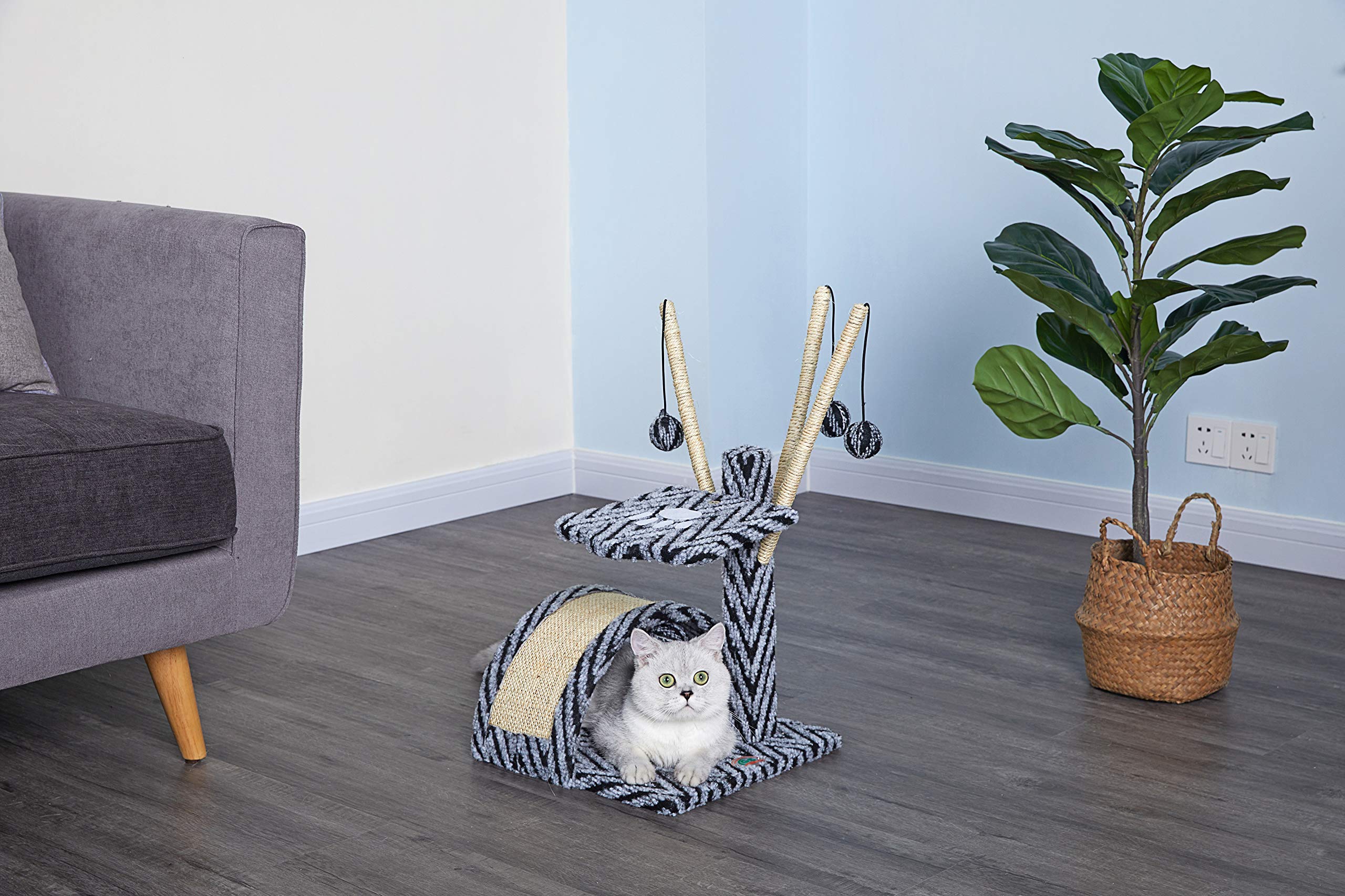 Go Pet Club Small Cat Tree Grey Tam Color