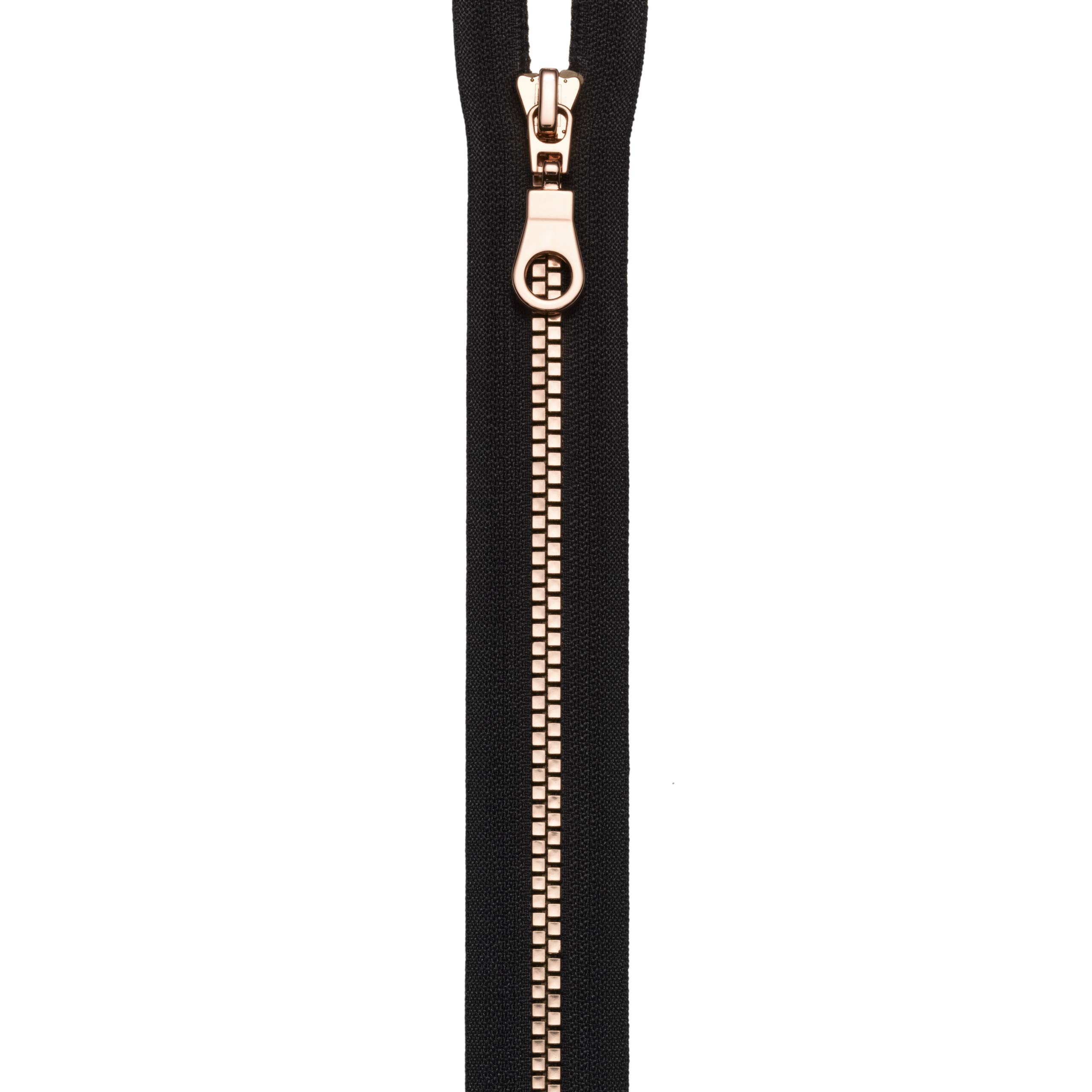 Prym Zip Fastening, Polyester, Black/Rose Gold, 60 cm