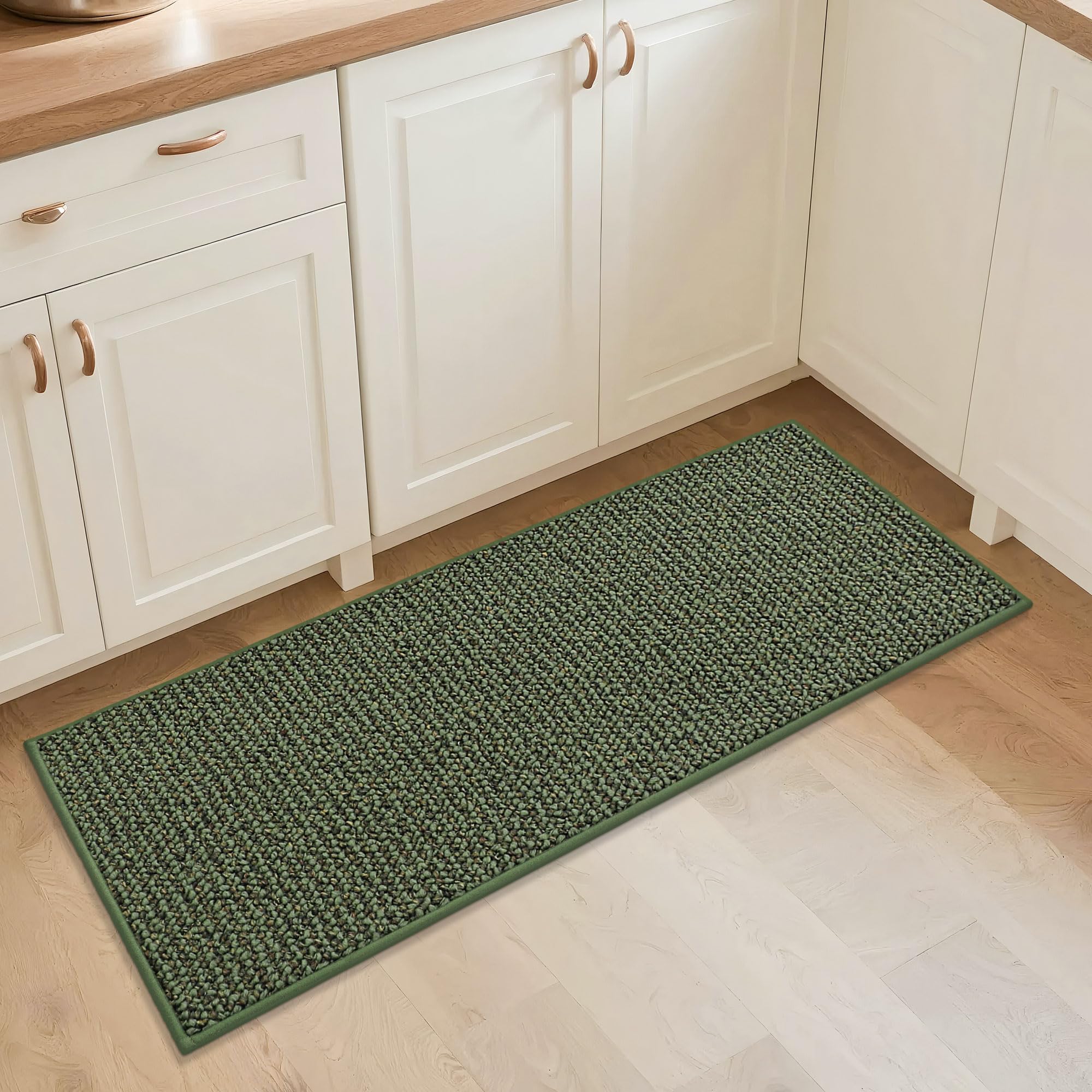 Photo 1 of BEQHAUSE Kitchen Runner Rugs 20"x48", Non-Slip Kitchen Mats for Floor, Super Absorbent and Stain Resistant Kitchen Rug, Machine Washable Rugs for Kitchen, Hallway, Laundry & Sink, Green