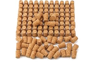 Bercoor 60 Pack #7 Tapered Cork Plugs, Wooden Wine Bottle Cork Stoppers Replacement Corks for Wine Beer Bottles, DIY Crafts, 0.8 x 0.6 x 1 Inch