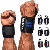 ZORQ Wrist Wraps for Weightlifting 12 Inch - Professional Wrist Support for Men &amp; Women with Heavy Duty Thumb Loop, Extra Wide Velcro - Weight Lifting, Bench Press, Squats, Crossfit &amp; Gym, 1 Pair