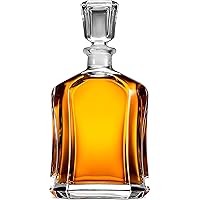 Paksh Capitol Glass Decanter with Airtight Geometric Stopper - Whiskey Decanter for Wine, Bourbon, Brandy, Liquor, Juice…
