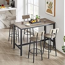 Amazon.com - KIVENJAJA Bar Table and Chairs Set for 4, 5