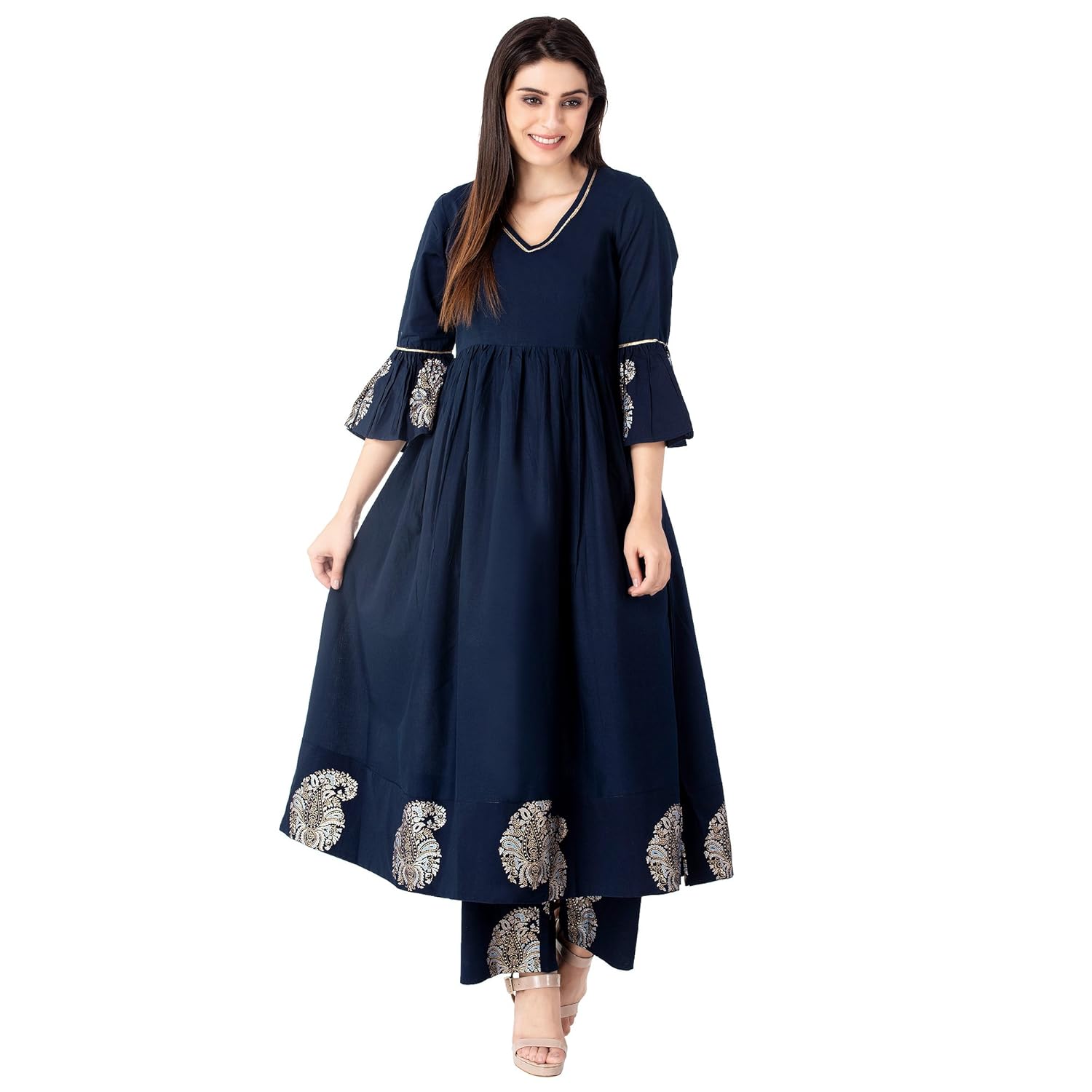 khushal women's cotton kurta with palazo