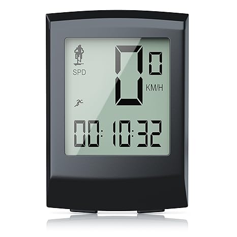 CSL - Fahrradcomputer kabelgebunden | Fahrradtacho Radcomputer Tachometer | 8 Funktionen | Hintergrundbeleuchtung | Reed-Sens