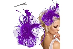 Arvintas Fascinators Hats for Women Tea Party Headwear Tea Party Hats for Women Flower Mesh Ribbons Feathers Headband Hair Accessories
