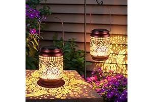 KOOPER 2 Pack Solar Lanterns Outdoor Waterproof Christmas Gifts for Women Mon Grandma, Upgraded Hummingbird Hanging Solar Lantern Lights Outdoor, 2 Modes Metal Outdoor Decoration for Yard, Patio