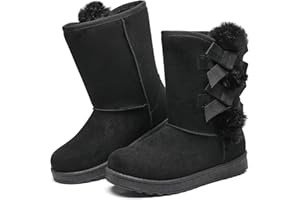 Witwatia Winter Snow Boots for Women Mid Calf Warm Fur Lined Boots Ladies Slip on Fashion Bootie