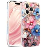 GVIEWIN for iPhone 18 Pro Case/iPhone 17 Pro Case Compatible with MagSafe | Upgraded Full Camera Protection, Stylish Floral Shockproof Protective Phone Case for 18 Pro/17 Pro Women, Camellia/Colorful