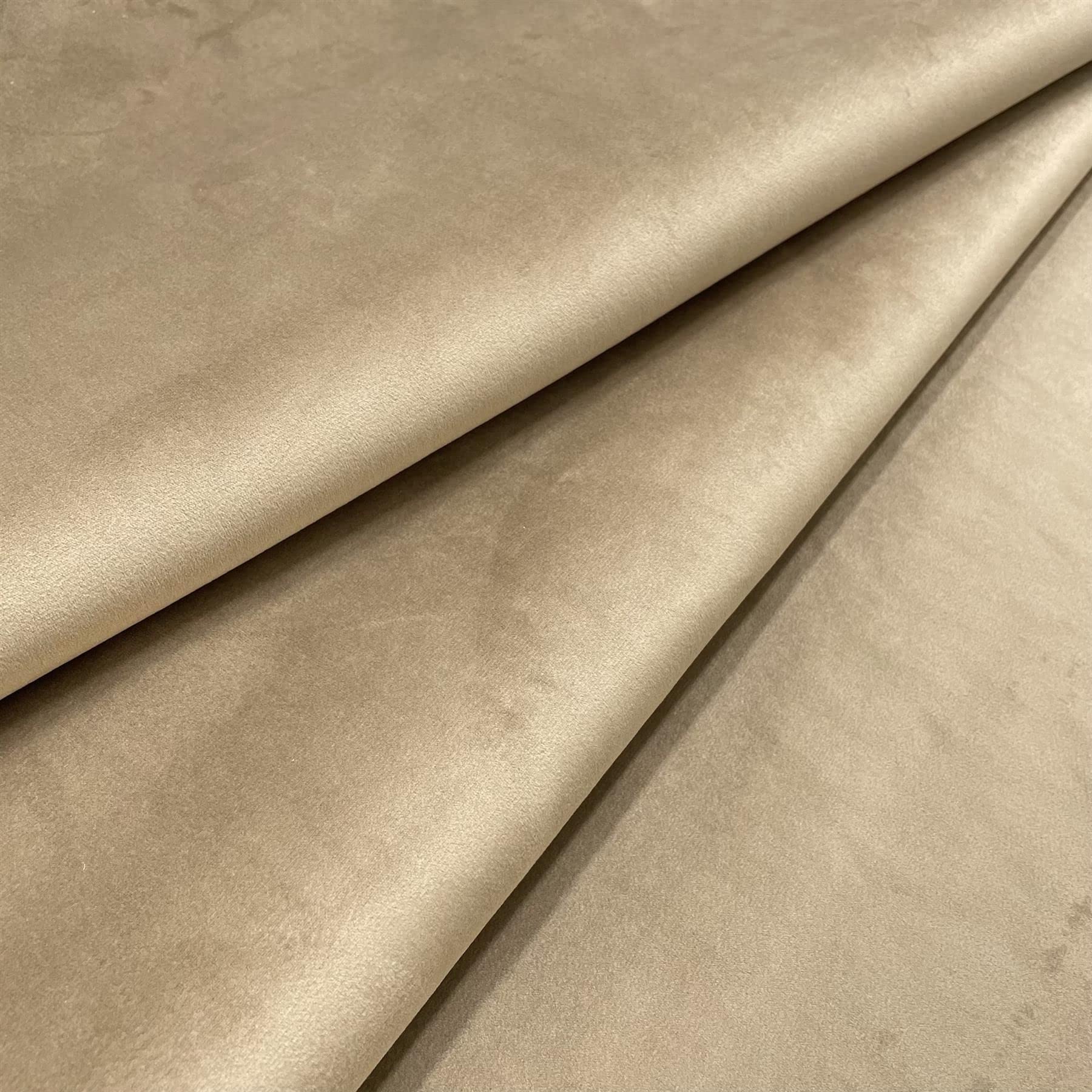 Regents Lux Soft Touch Plain Velvet Fire Retardant Plush Low Velour Cushion Sofa Upholstery Fabric Sold by The Metre - New Coffee - 2 Metres