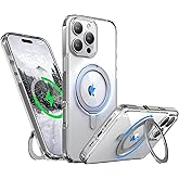 Niunisi for iPhone 16 Pro Case 6.3-Inch with Magnetic 360° Ring Stand Compatible with MagSafe Crystal Clear Shockproof Protective Phone Cover 6.3" 2024, Clear