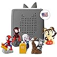 Toniebox Audio Player Starter Set with Spidey, Ghost-Spider, Spin, Black Panther, and Playtime Puppy - Listen, Learn, and Play with One Huggable Little Box - Gray