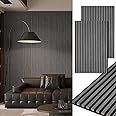 Art3d 2-Pack 48" x 24" Acoustic Wood Panels for Wall, Soundproof Wood Slat Panel for Wall and Ceiling, 3D Fluted Sound Absorbing Paneling for Interior Wall Decor, Living Room, Bedroom - Smoky Oak