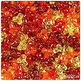 BeadTin Orange & Gold Mix Transparent 11mm TriBead Plastic Craft Beads (500pcs)
