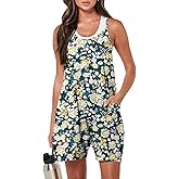 ANRABESS Womens Rompers Summer Casual Loose Sleeveless Overalls Spaghetti Strap Shorts Jumpsuit 2026 Beach Vacation Clothes