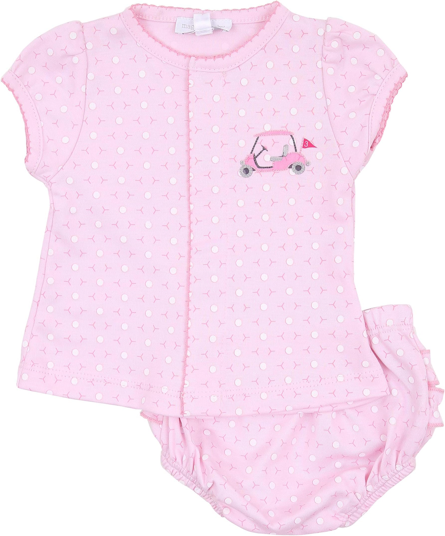 Magnolia Baby Baby Girl to a Tee Emb Ruffle Diaper Cover Set Pink
