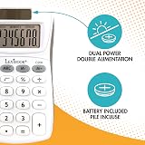 Lexibook 8-Digit Pocket Calculator C208 Solar Battery White Grey view 3