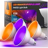 L LOHAS LED Orange Purple Halloween Flood Light Bulbs, 4 Pack | PAR38 LED Flood Light, 100W Equivalent, 15 Watt Colored Porch Bulb, E26 Base Ideal for Holiday, Party Decoration