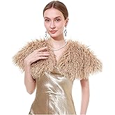 LA CARRIE Viking Queen Faux Fur Collar Shawl Shoulder Wrap Medieval Warm Cape for Women LARP Halloween Costume Accessory