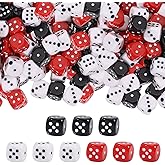 FREEBLOSS 180pcs Red Dice Beads 10mm Acrylic Dice Beads Bulk for Jewelry Making 3 Colors Creative Cube Bead for Bracelets Necklaces DIY Handicrafts
