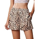Ekouaer Womens Silk Satin Pajama Short 2026 Summer Casual Sleep Shorts Lounge Sleep Pj Short with Pockets Soft Lounge Shorts