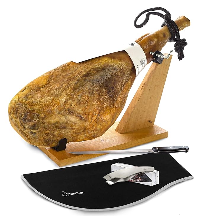 Serrano Ham Bone in from Spain 15 17 lb + Ham Stand + Knife + Ham