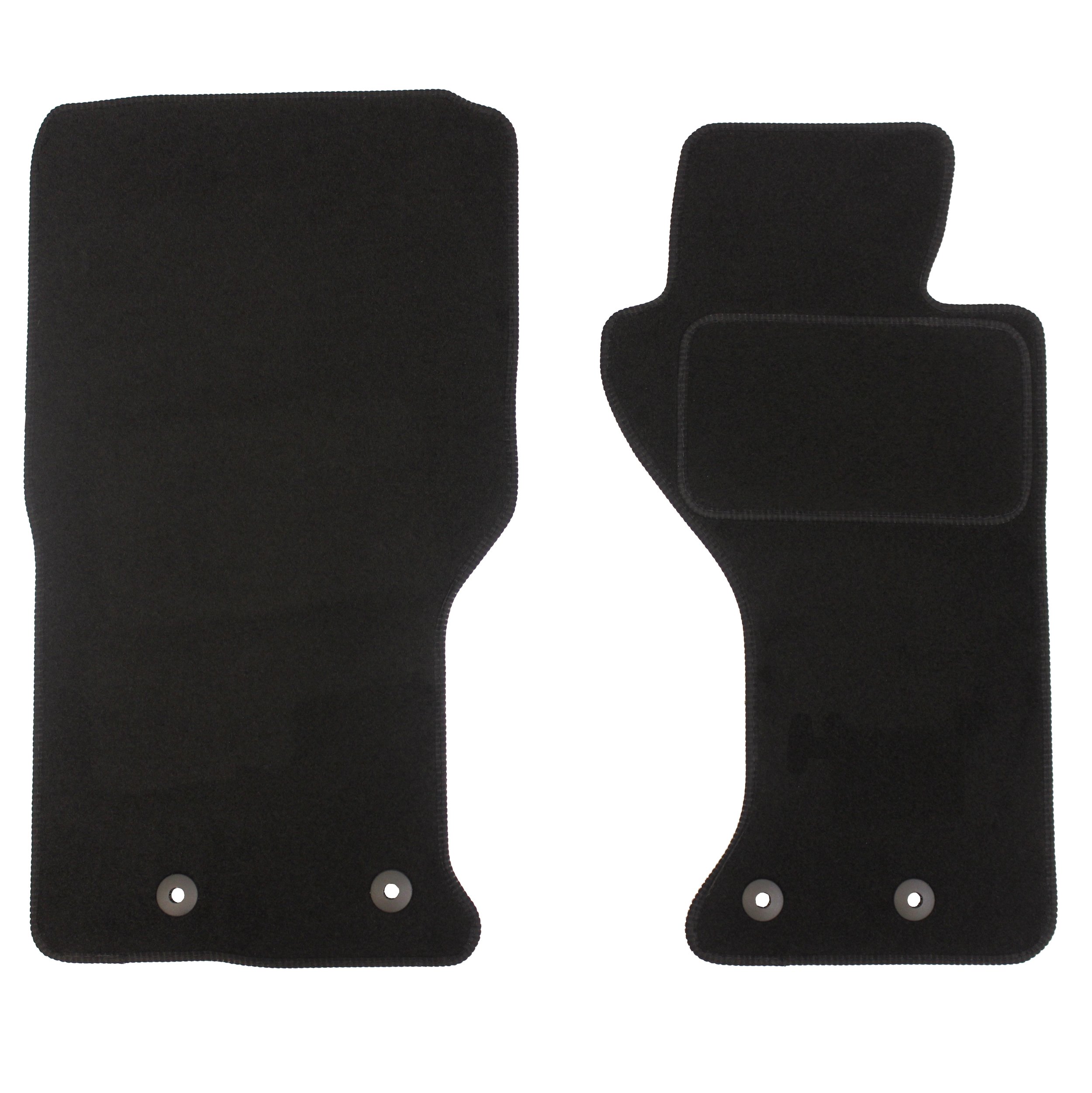 JVL 3614 Fully Tailored 2 Piece Car Mat Set with 4 Clips, Black