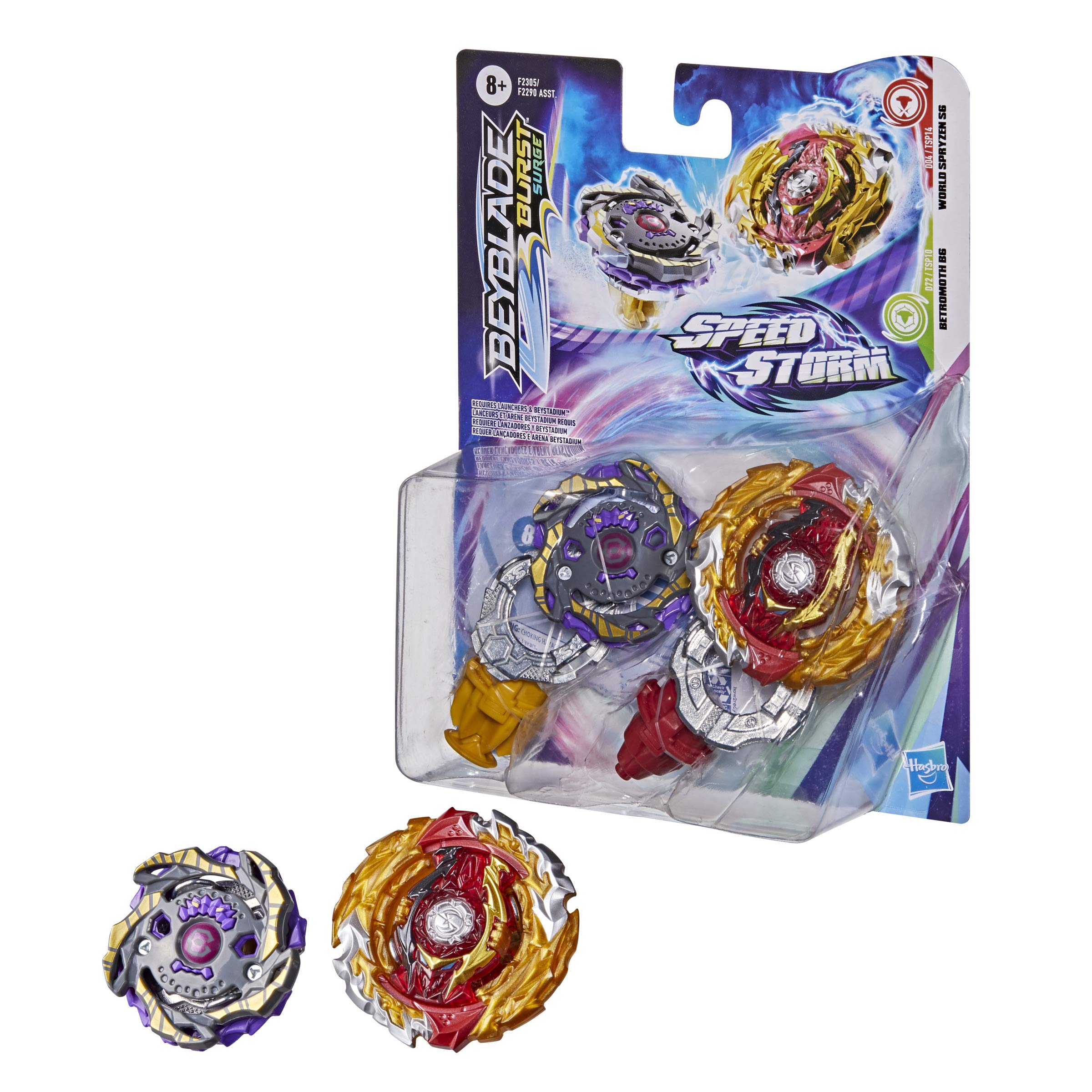 Bey Blade Burst Surge Speedstorm World Spryzen S6 and Betromoth B6 Spinning Top Dual Pack - 2 Battling Game Top Toy for Kids Ages 8 and Up