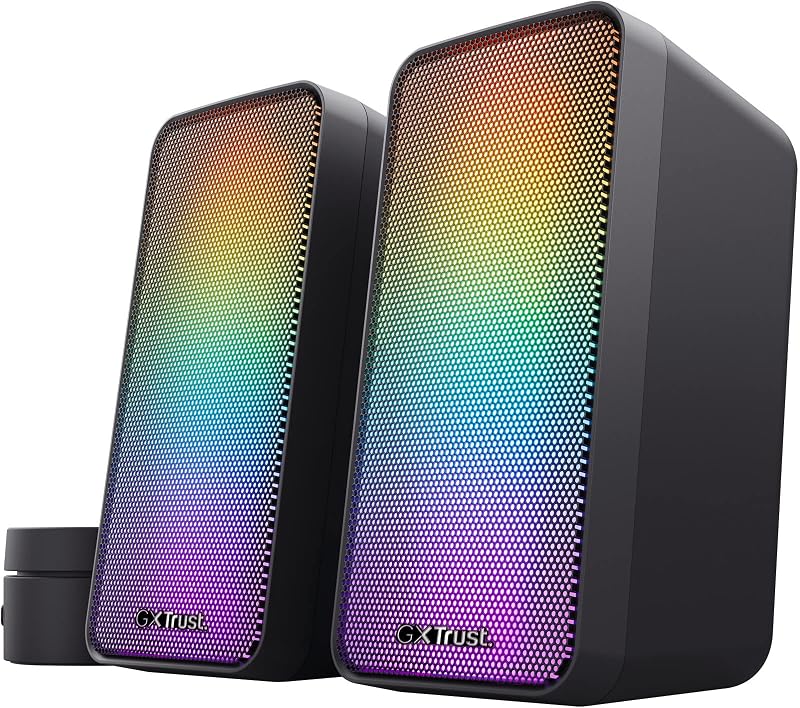 Wezz 2.0 Casse PC Gaming con Illuminazione LED RGB, 12W (6W RMS)
