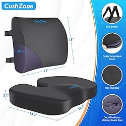 CushZone Seat Cushion, Lumbar Support Pillow with