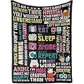 Anime Gifts Throw Blanket for Girls, Women, Boys - Birthday Kawaii Gifts for Anime Lovers - 50" x 65"