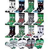 Haysandy 12 Pairs Novelty Soccer Socks for Men Funny Cotton Crew Socks Sports Gifts for Soccer Lovers Fans Coach Players Team Party Favors