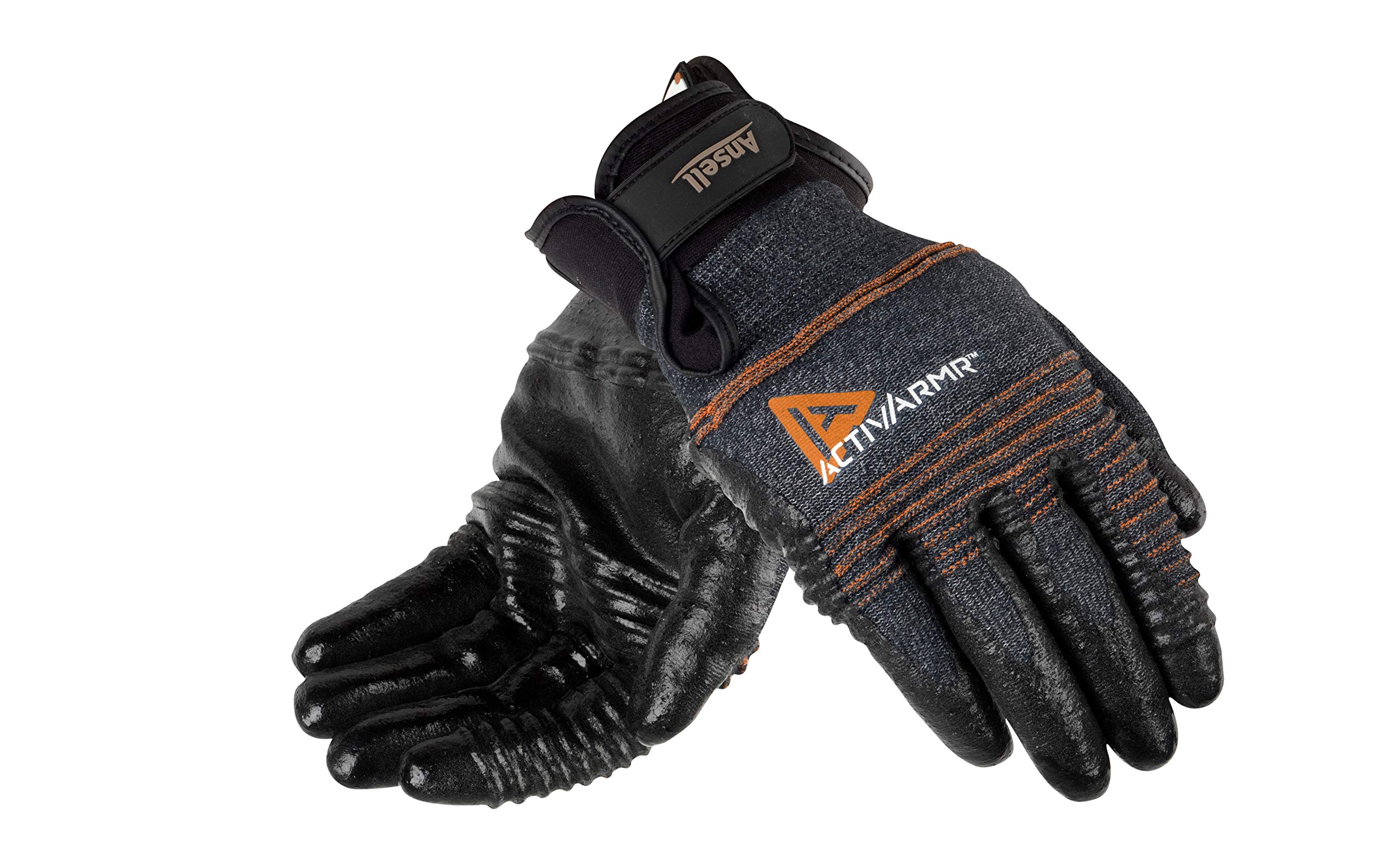Ansell ActivArmr 97-008 Multi-purpose Gloves, Mechanical Protection, Black, Size XL (1 Pair)
