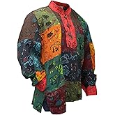 Shopoholic Fashion Mens Summer Colourful Grandad Hippie Shirt