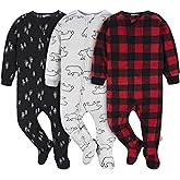 Gerber unisex-baby Fleece Footed Pajamas 3-pack